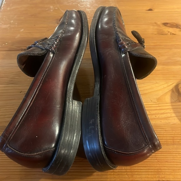 VTG HANOVER Men's leather Burgundy Tassel Loafers Slip Ons Size 11 D/B USA - Picture 11 of 12